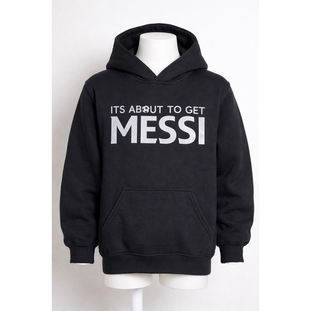 Kids Youth Black Hoodie Its‎ About to Get Messy Soccer Graphic Sweatshirt XL